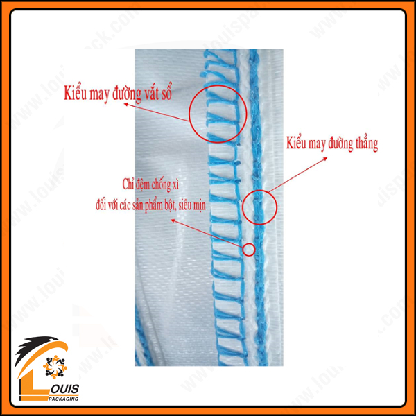 Đường may chống xì tiêu chuẩn dành cho bao jumbo của nhà sản xuất bao bì Louispack