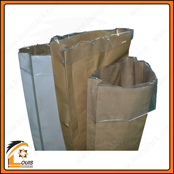 Bao giấy kraft đựng bột mì luôn được lồng PE bên trong để chống xì bột.